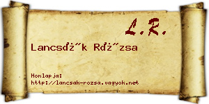 Lancsák Rózsa névjegykártya