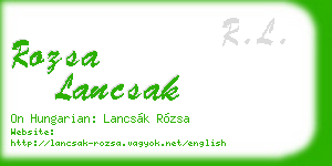 rozsa lancsak business card
